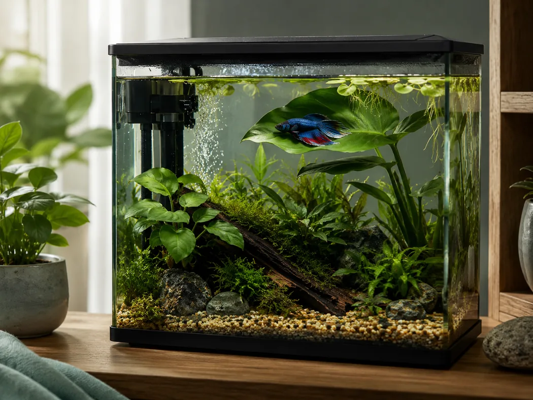 Betta-safe plant and decor ideas for a small planted aquarium