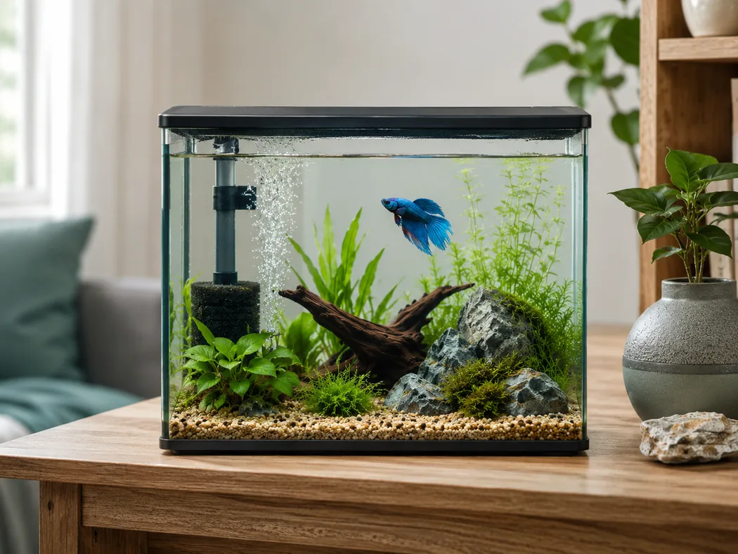 Gentle betta filtration with sponge filter and calm flow