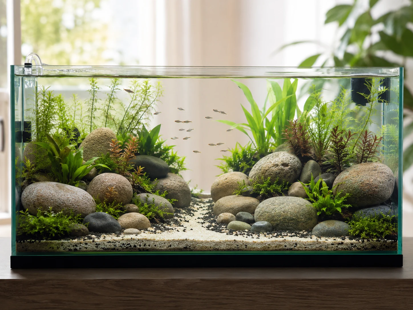 Safe Rounded Rock Aquascape